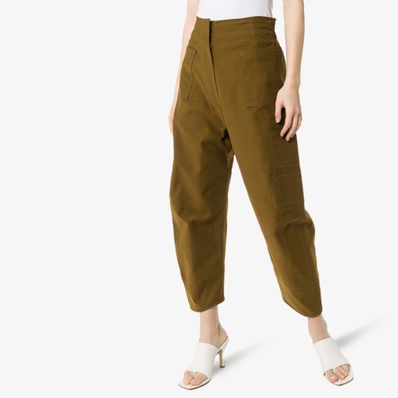 LVIR 90s Green High Rise Cargo Utility Tapered Ankle Balloon Parachute Trouser L - Picture 1 of 7